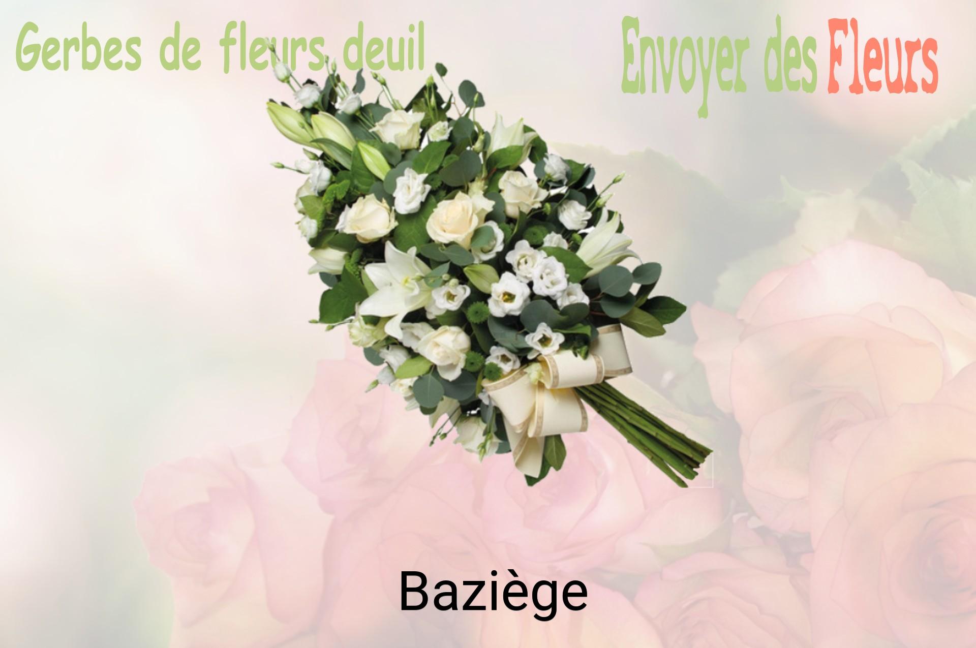 Gerbe de fleurs de deuil livrée à Baziège